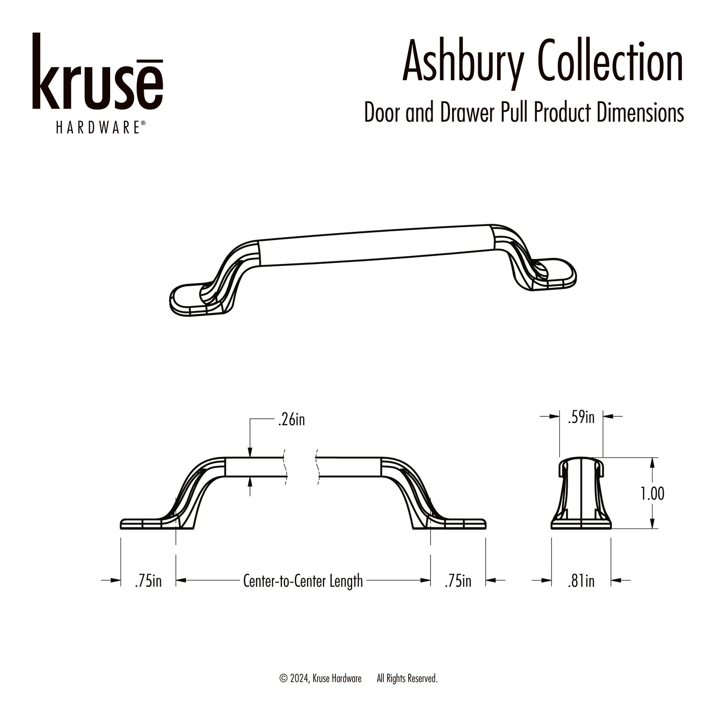 (10pk) Ashbury Door and Drawer Pull