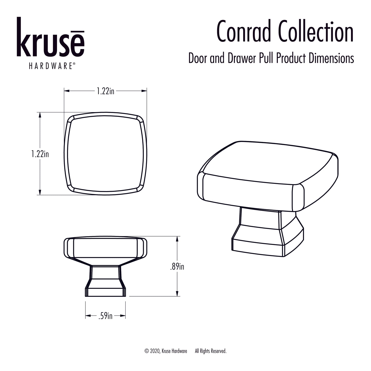 (Single) Conrad Door and Drawer Knob
