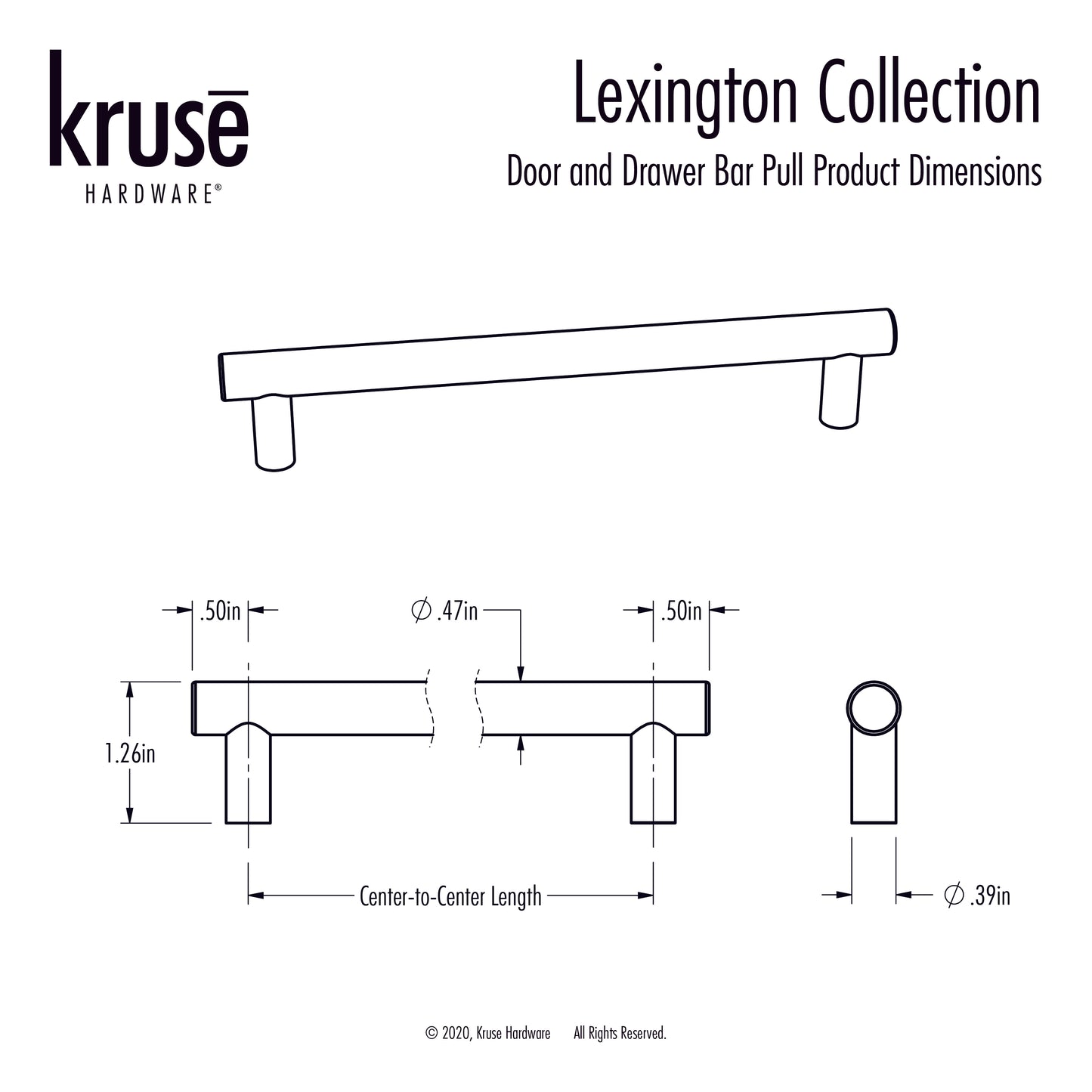 (Single) Lexington Door and Drawer Bar Pull