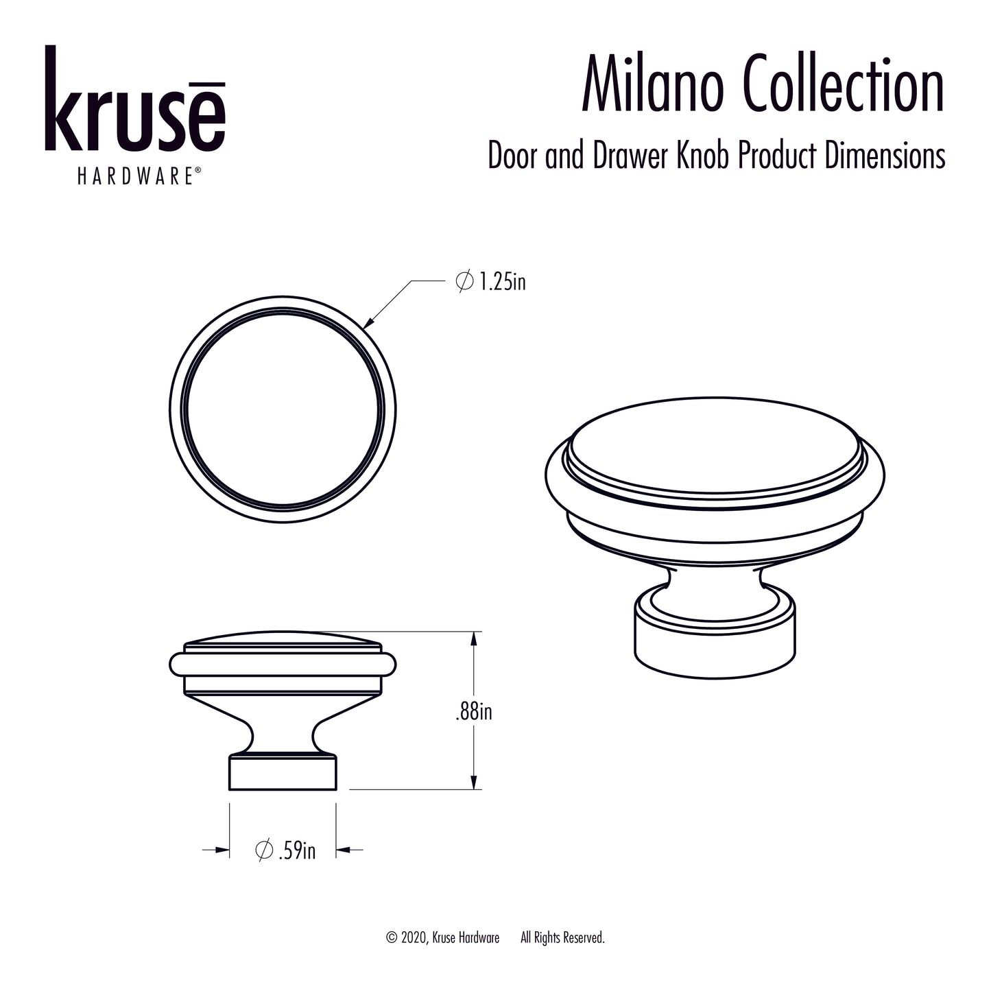 (10pk) Milano Door and Drawer Knob