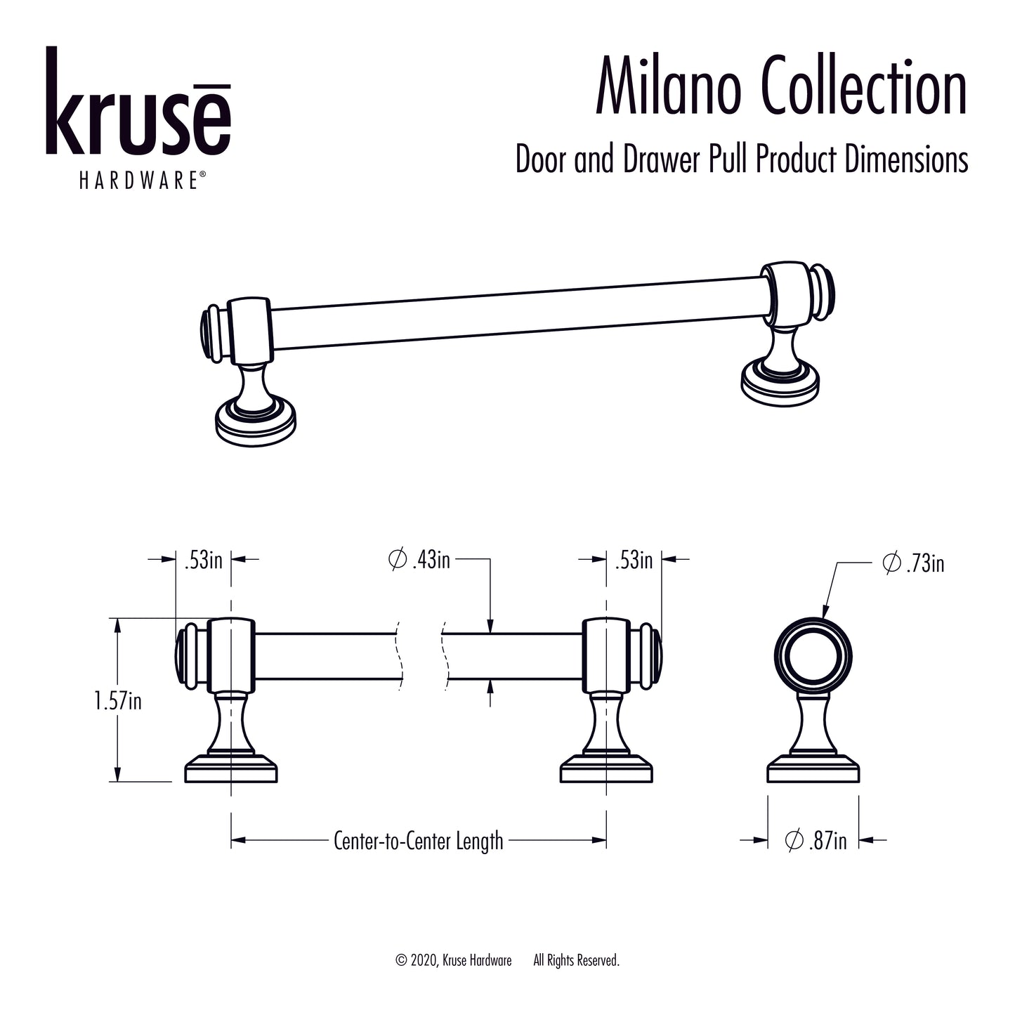 (10pk) Milano Door and Drawer Pull