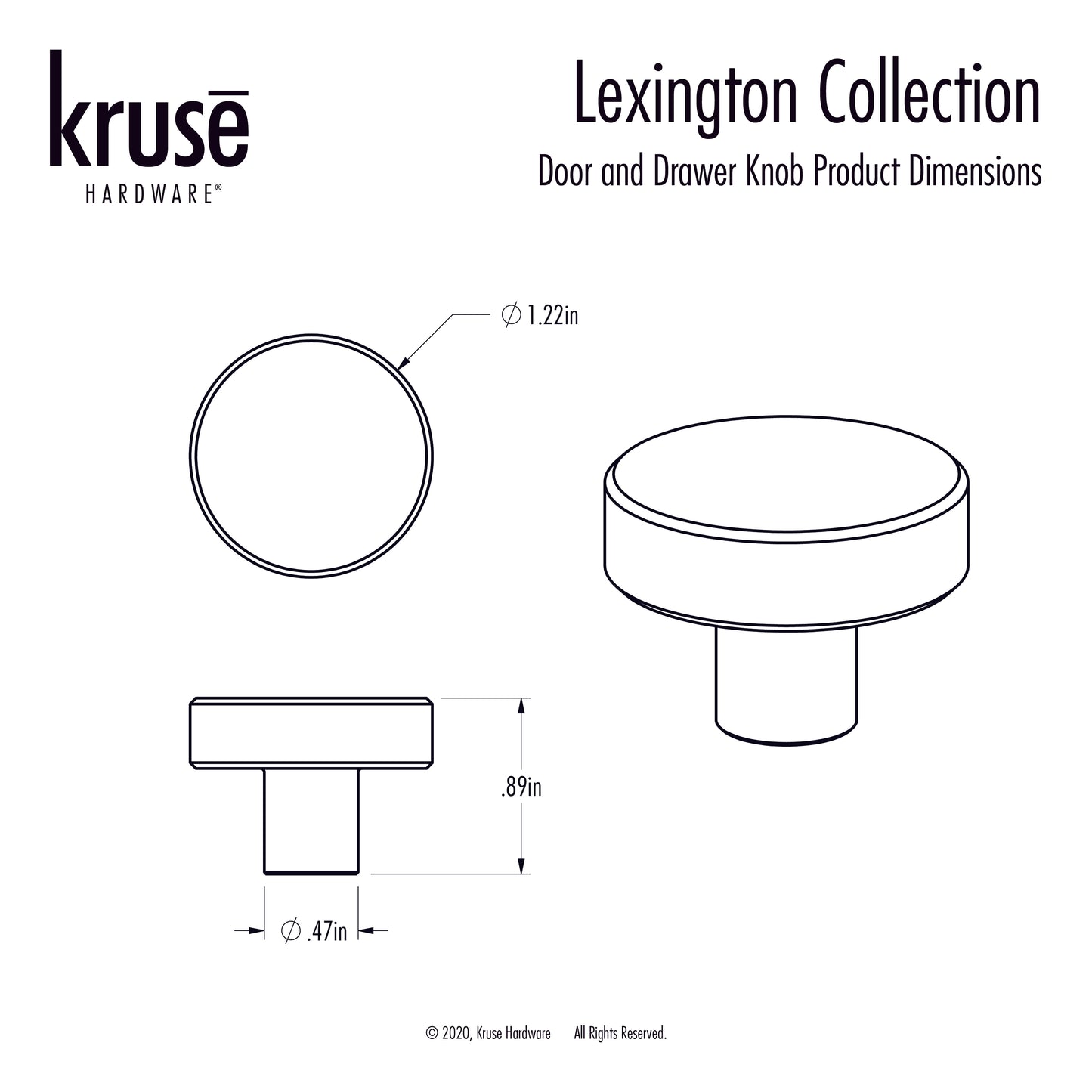 (10pk) Lexington Door and Drawer Knob