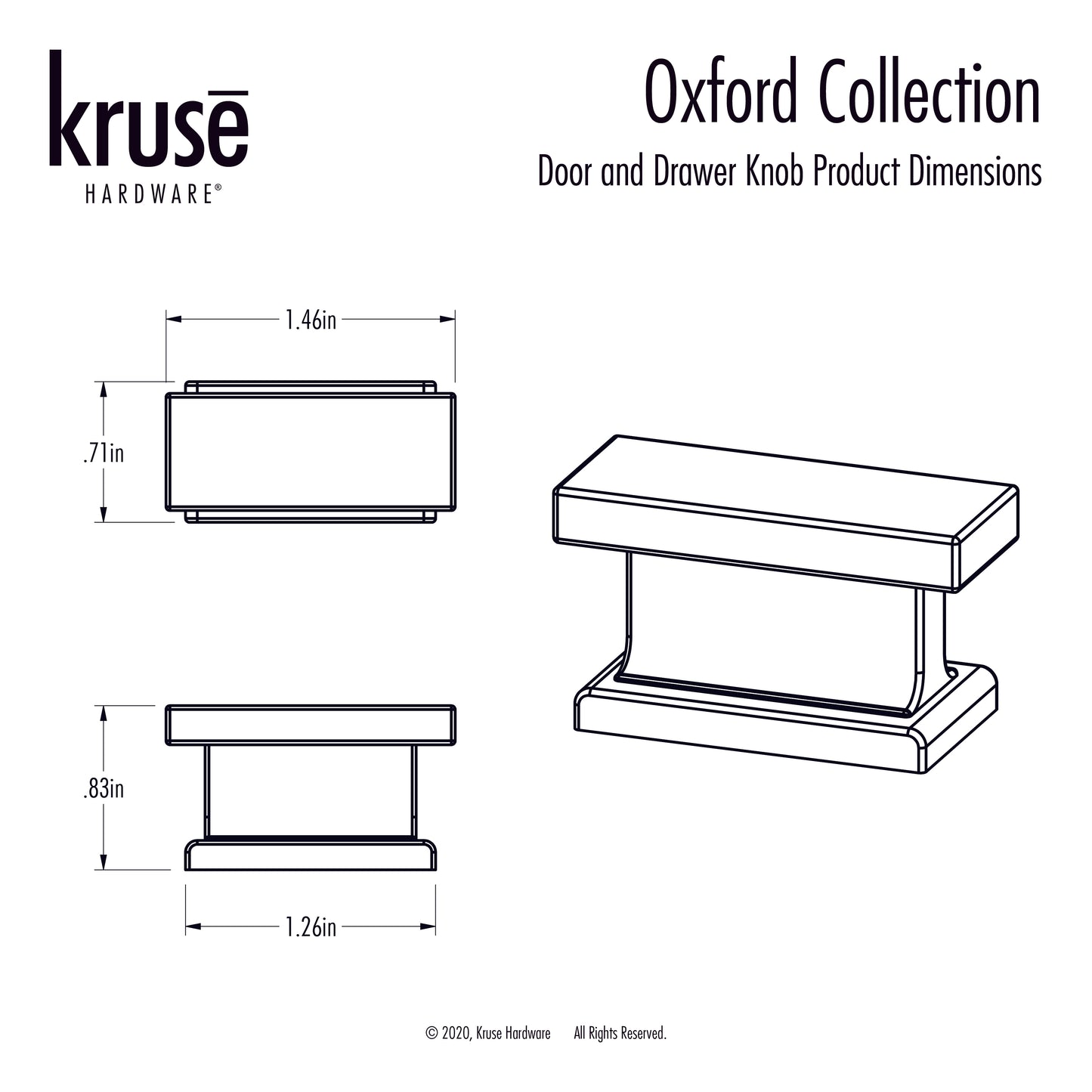 (10pk) Oxford Door and Drawer Knob