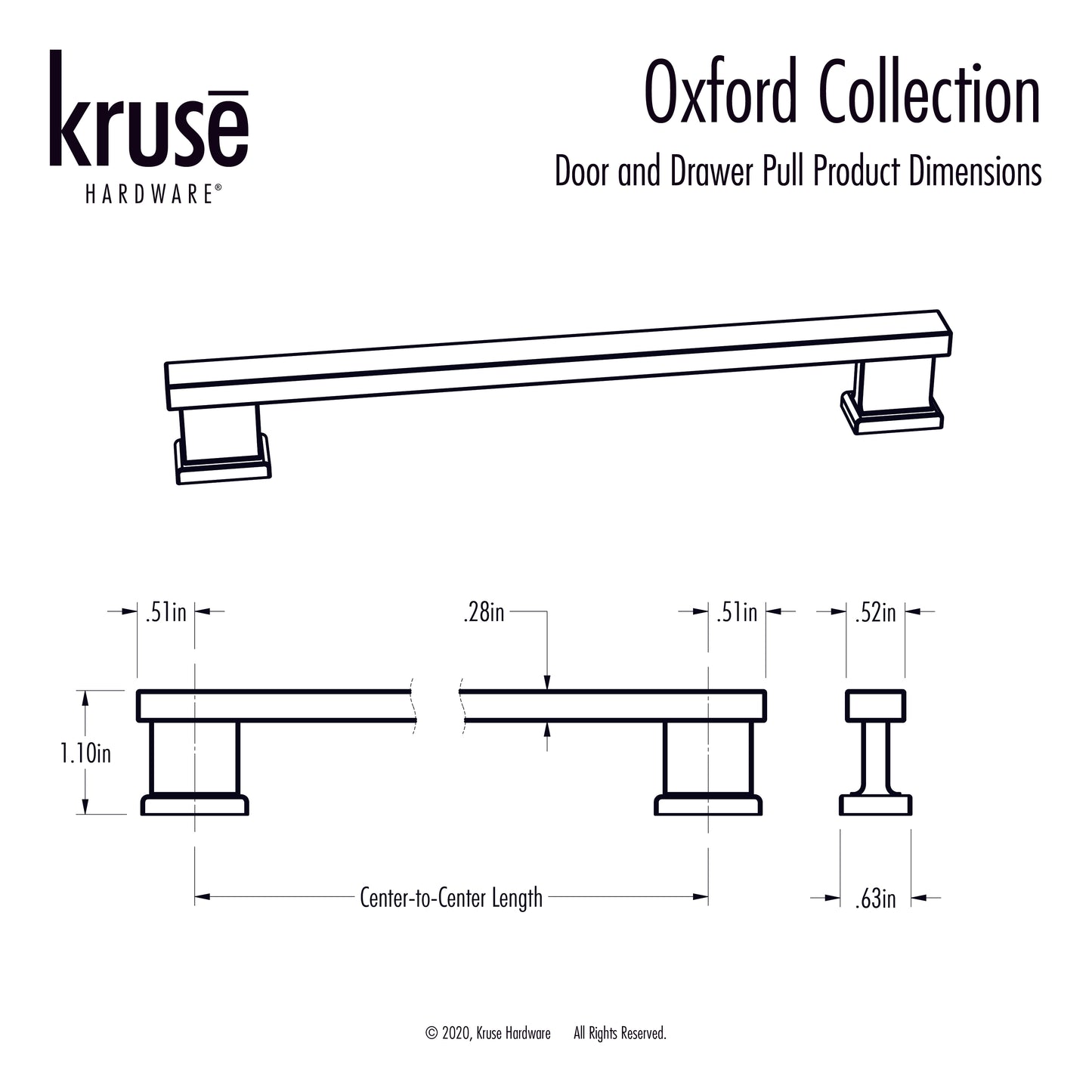 (10pk) Oxford Door and Drawer Pull